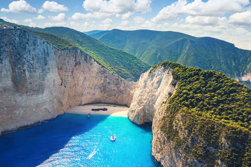 Pláž Navagio, ostrov Zakynthos, Grécko
