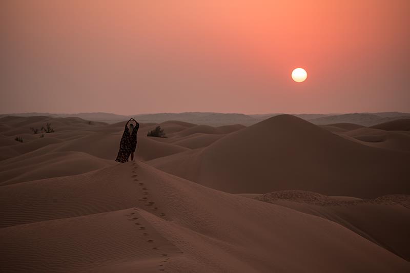 Západ Slnka na púšti Rub Al Khali