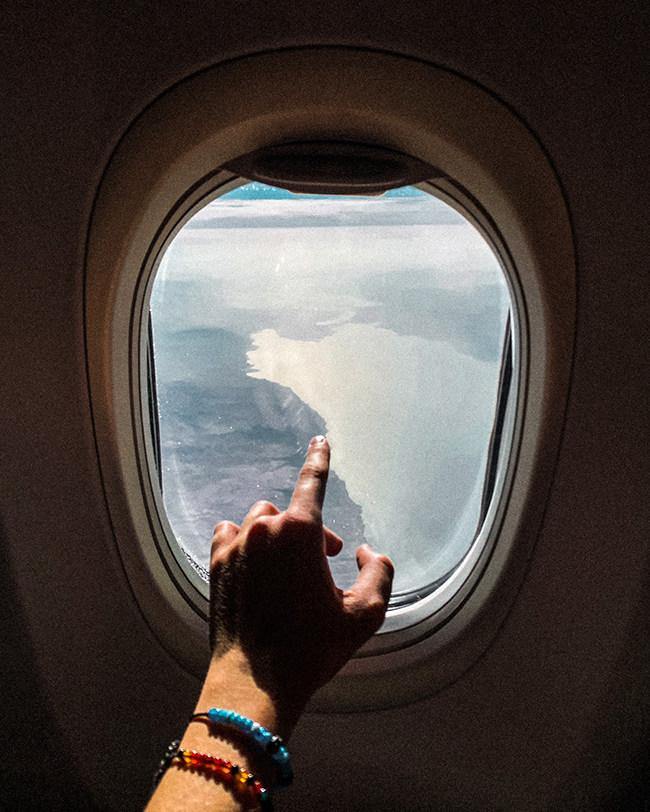 Pohľad na Omán z lietadla