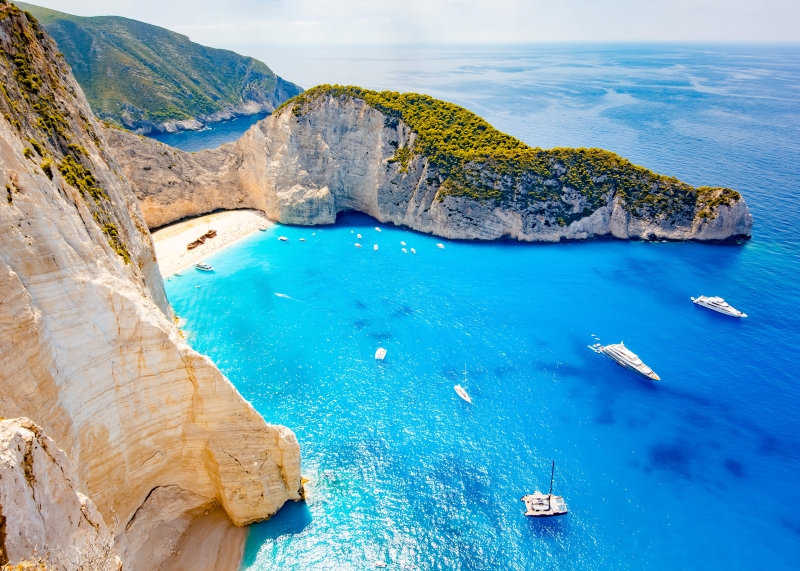 Pláž Navagio s vrakom lode na Zakynthose