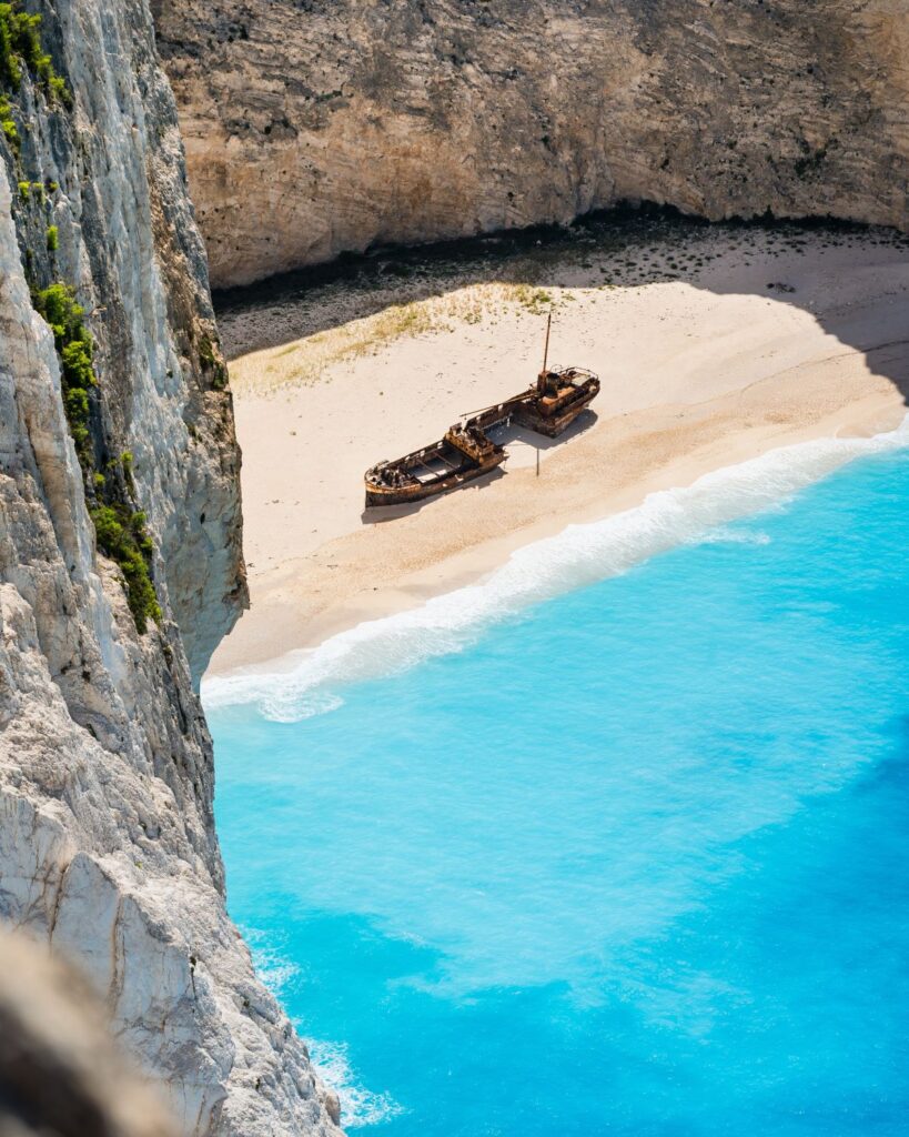 Pláž Navagio s vrakom lode na Zakynthose